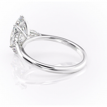Inel de logodnă Felicity din aur Alb 14kt cu moissanite tăietură marquise – Solitar rafinată pentru profil înalt | Personalizează și configurează gratuit online [4]
