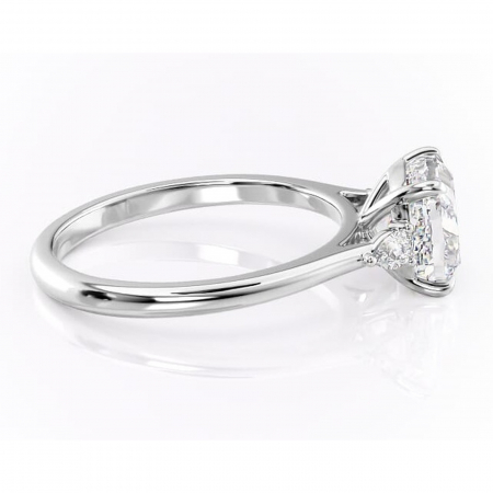 Inel de logodnă Felicity din aur Alb 14kt cu moissanite tăietură pernă – Solitar rafinată pentru profil înalt | Personalizează și configurează gratuit online [1]
