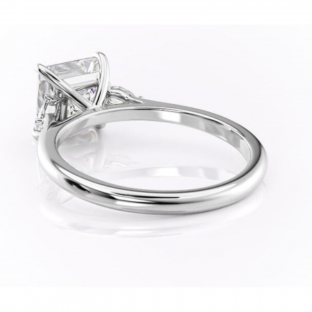 Inel de logodnă Felicity din aur Alb 14kt cu moissanite tăietură princess – Solitar rafinată pentru profil înalt | Personalizează și configurează gratuit online [3]