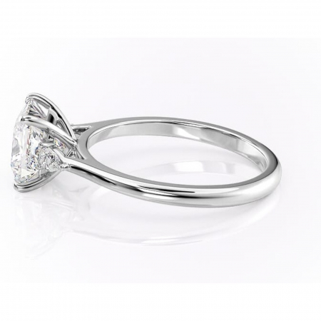 Inel de logodnă Felicity din aur Alb 14kt cu moissanite tăietură princess – Solitar rafinată pentru profil înalt | Personalizează și configurează gratuit online [5]