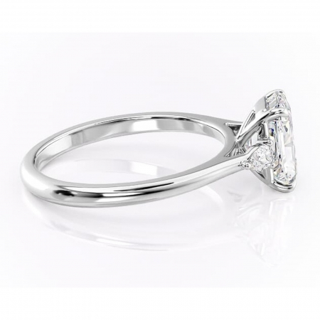 Inel de logodnă Felicity din aur Alb 14kt cu moissanite tăietură radiantă – Solitar rafinată pentru profil înalt | Personalizează și configurează gratuit online [1]