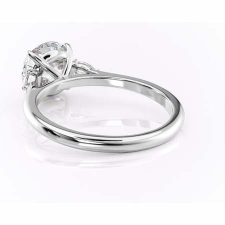 Inel de logodnă Felicity din aur Alb 14kt cu moissanite tăietură rotundă – Solitar rafinată pentru profil înalt | Personalizează și configurează gratuit online [3]