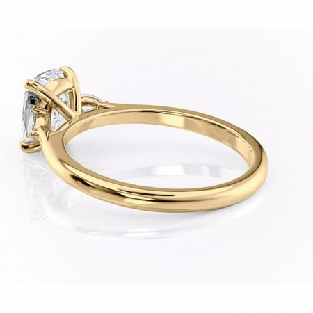 Inel de logodnă Felicity din aur Galben 14kt cu moissanite tăietură asscher – Solitar rafinată pentru profil înalt | Personalizează și configurează gratuit online [4]