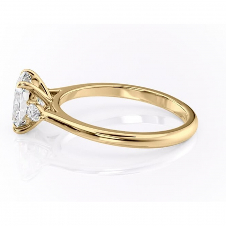 Inel de logodnă Felicity din aur Galben 14kt cu moissanite tăietură asscher – Solitar rafinată pentru profil înalt | Personalizează și configurează gratuit online [5]