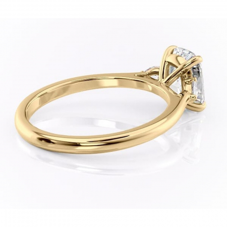 Inel de logodnă Felicity din aur Galben 14kt cu moissanite tăietură asscher – Solitar rafinată pentru profil înalt | Personalizează și configurează gratuit online [2]