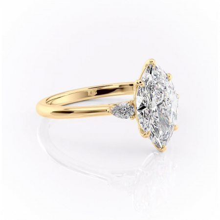 Marquise - Inel de logodnă Felicity din aur Galben 18kt cu moissanite tăietură marquise – Solitar rafinată pentru profil înalt | Personalizează și configurează gratuit online