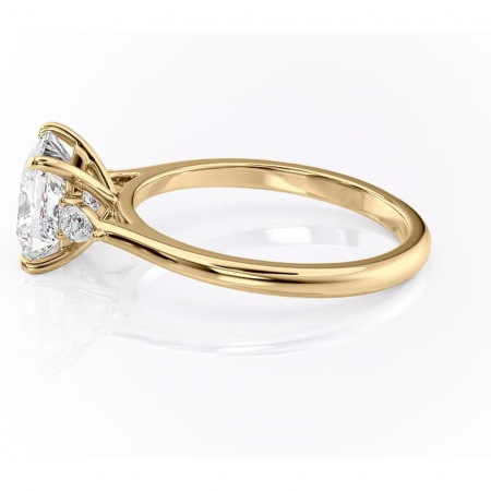 Inel de logodnă Felicity din aur Galben 18kt cu moissanite tăietură princess – Solitar rafinată pentru profil înalt | Personalizează și configurează gratuit online [5]