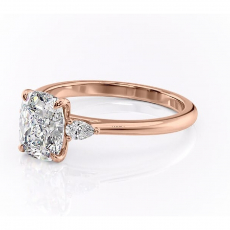 Inel de logodnă Felicity din aur Rose 14kt cu moissanite tăietură asscher – Solitar rafinată pentru profil înalt | Personalizează și configurează gratuit online [6]