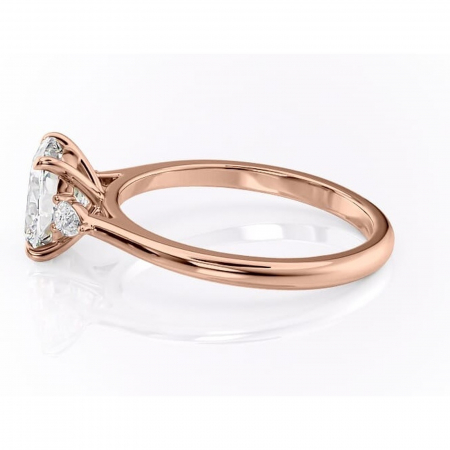 Inel de logodnă Felicity din aur Rose 14kt cu moissanite tăietură asscher – Solitar rafinată pentru profil înalt | Personalizează și configurează gratuit online [5]