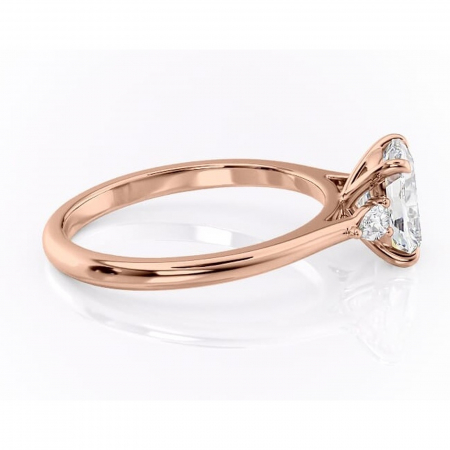 Inel de logodnă Felicity din aur Rose 14kt cu moissanite tăietură asscher – Solitar rafinată pentru profil înalt | Personalizează și configurează gratuit online [1]