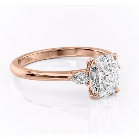 14K - Inel de logodnă Felicity din aur Rose 14kt cu moissanite tăietură asscher – Solitar rafinată pentru profil înalt | Personalizează și configurează gratuit online