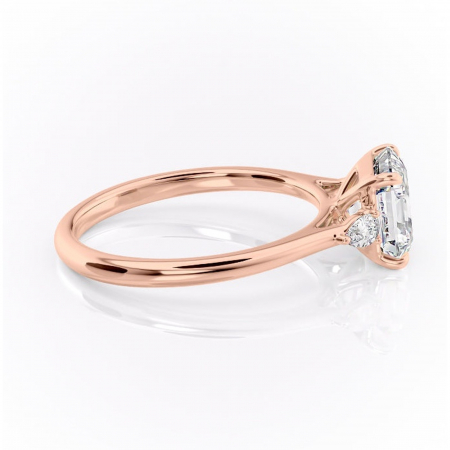 Inel de logodnă Felicity din aur Rose 18kt cu moissanite tăietură asscher – Solitar rafinată pentru profil înalt | Personalizează și configurează gratuit online [1]