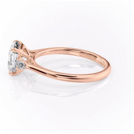 Inel de logodnă Felicity din aur Rose 18kt cu moissanite tăietură asscher – Solitar rafinată pentru profil înalt | Personalizează și configurează gratuit online [5]