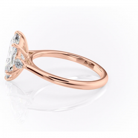 Inel de logodnă Felicity din aur Rose 14kt cu moissanite tăietură marquise – Solitar rafinată pentru profil înalt | Personalizează și configurează gratuit online [5]