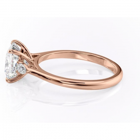 Inel de logodnă Felicity din aur Rose 14kt cu moissanite tăietură princess – Solitar rafinată pentru profil înalt | Personalizează și configurează gratuit online [5]