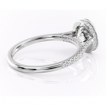 Inel de logodnă Fernelle din aur Alb 14kt cu moissanite tăietură rotundă – Montură închisă rafinată pentru profil înalt | Personalizează și configurează gratuit online [2]