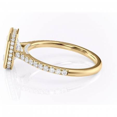 Inel de logodnă Fernelle din aur Galben 14kt cu moissanite tăietură radiantă – Montură închisă rafinată pentru profil înalt | Personalizează și configurează gratuit online [5]