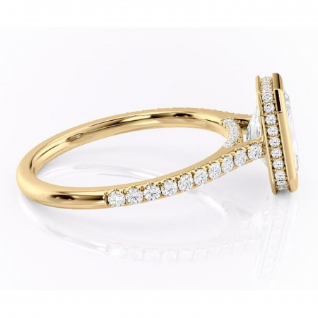 Inel de logodnă Fernelle din aur Galben 14kt cu moissanite tăietură radiantă – Montură închisă rafinată pentru profil înalt | Personalizează și configurează gratuit online [1]
