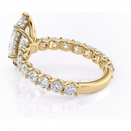 Inel de logodnă Floralie din aur Galben 14kt cu moissanite tăietură marquise – Pietre laterale excepțional | Personalizează și configurează gratuit online [4]