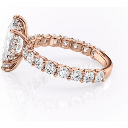 Inel de logodnă Floralie din aur Rose 14kt cu moissanite tăietură marquise – Pietre laterale excepțional | Personalizează și configurează gratuit online [5]