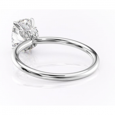 Inel de logodnă Garnet din aur Alb 14kt cu moissanite tăietură pernă – Solitar rafinată pentru profil înalt | Personalizează și configurează gratuit online [3]