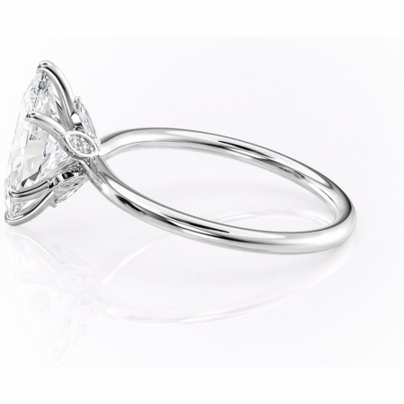 Inel de logodnă Garnet din aur Alb 14kt cu moissanite tăietură marquise – Solitar rafinată pentru profil înalt | Personalizează și configurează gratuit online [5]