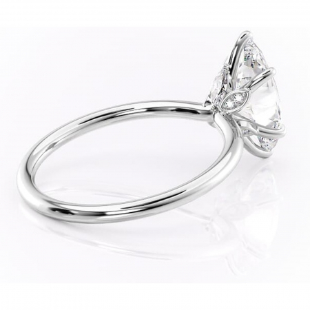 Inel de logodnă Garnet din aur Alb 14kt cu moissanite tăietură marquise – Solitar rafinată pentru profil înalt | Personalizează și configurează gratuit online [2]