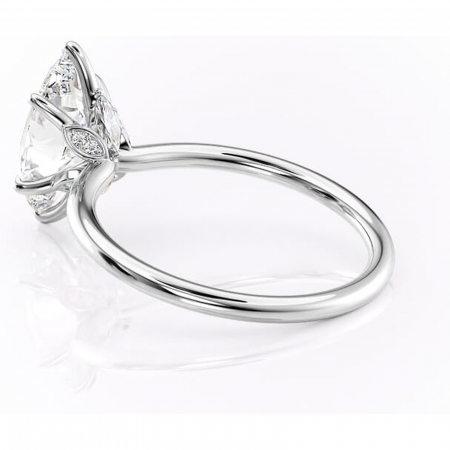 Inel de logodnă Garnet din aur Alb 14kt cu moissanite tăietură marquise – Solitar rafinată pentru profil înalt | Personalizează și configurează gratuit online [4]