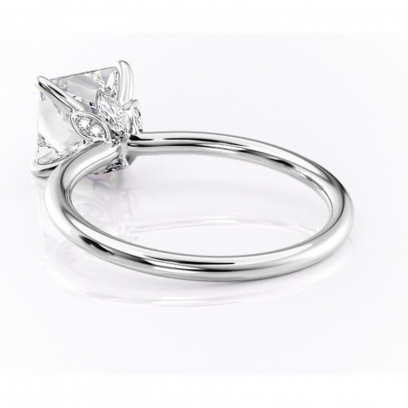 Inel de logodnă Garnet din aur Alb 14kt cu moissanite tăietură princess – Solitar rafinată pentru profil înalt | Personalizează și configurează gratuit online [3]