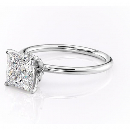 Inel de logodnă Garnet din aur Alb 14kt cu moissanite tăietură princess – Solitar rafinată pentru profil înalt | Personalizează și configurează gratuit online [6]