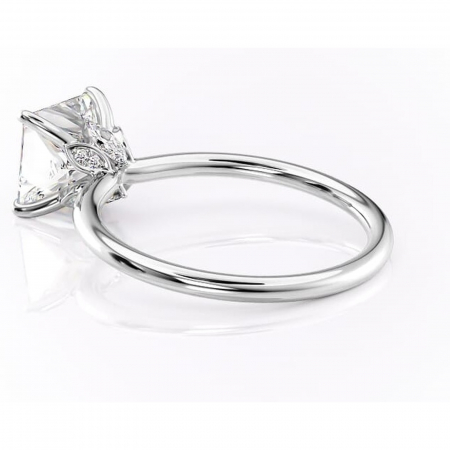 Inel de logodnă Garnet din aur Alb 14kt cu moissanite tăietură princess – Solitar rafinată pentru profil înalt | Personalizează și configurează gratuit online [4]