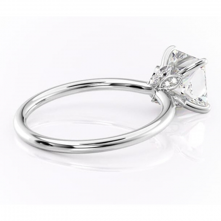 Inel de logodnă Garnet din aur Alb 14kt cu moissanite tăietură princess – Solitar rafinată pentru profil înalt | Personalizează și configurează gratuit online [2]