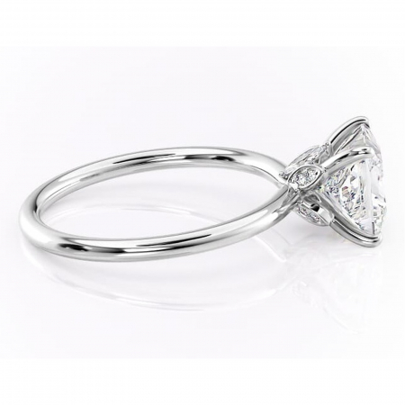 Inel de logodnă Garnet din aur Alb 14kt cu moissanite tăietură princess – Solitar rafinată pentru profil înalt | Personalizează și configurează gratuit online [1]