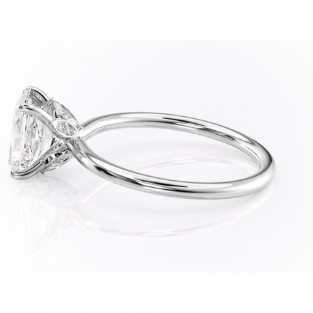 Inel de logodnă Garnet din aur Alb 14kt cu moissanite tăietură radiantă – Solitar rafinată pentru profil înalt | Personalizează și configurează gratuit online [5]