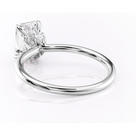 Inel de logodnă Garnet din aur Alb 14kt cu moissanite tăietură radiantă – Solitar rafinată pentru profil înalt | Personalizează și configurează gratuit online [3]