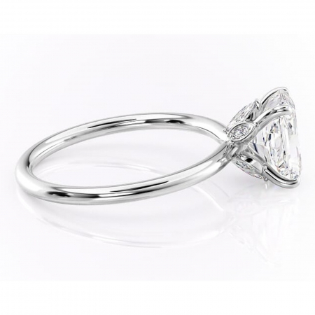 Inel de logodnă Garnet din aur Alb 14kt cu moissanite tăietură radiantă – Solitar rafinată pentru profil înalt | Personalizează și configurează gratuit online [1]