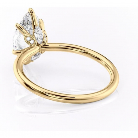 Inel de logodnă Garnet din aur Galben 14kt cu moissanite tăietură marquise – Solitar rafinată pentru profil înalt | Personalizează și configurează gratuit online [3]