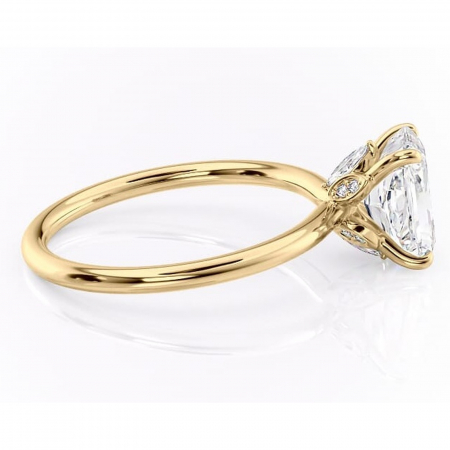 Inel de logodnă Garnet din aur Galben 18kt cu moissanite tăietură radiantă – Solitar rafinată pentru profil înalt | Personalizează și configurează gratuit online [1]