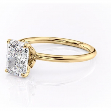 Inel de logodnă Garnet din aur Galben 18kt cu moissanite tăietură radiantă – Solitar rafinată pentru profil înalt | Personalizează și configurează gratuit online [6]