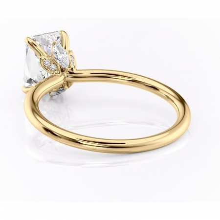 Inel de logodnă Garnet din aur Galben 18kt cu moissanite tăietură radiantă – Solitar rafinată pentru profil înalt | Personalizează și configurează gratuit online [3]