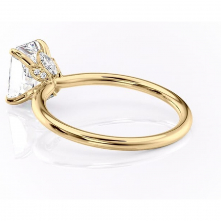 Inel de logodnă Garnet din aur Galben 18kt cu moissanite tăietură radiantă – Solitar rafinată pentru profil înalt | Personalizează și configurează gratuit online [4]