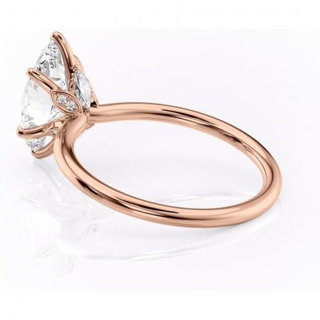 Inel de logodnă Garnet din aur Rose 18kt cu moissanite tăietură marquise – Solitar rafinată pentru profil înalt | Personalizează și configurează gratuit online [4]