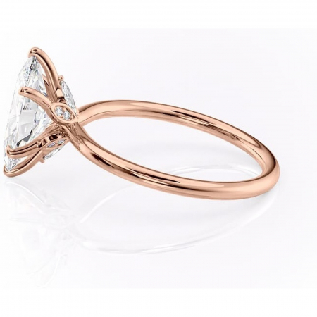 Inel de logodnă Garnet din aur Rose 18kt cu moissanite tăietură marquise – Solitar rafinată pentru profil înalt | Personalizează și configurează gratuit online [5]