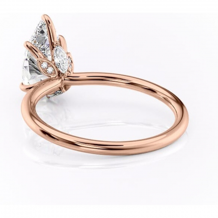 Inel de logodnă Garnet din aur Rose 18kt cu moissanite tăietură pară – Solitar rafinată pentru profil înalt | Personalizează și configurează gratuit online [3]
