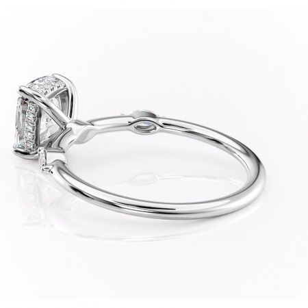 Inel de logodnă Gemina din aur Alb 14kt cu moissanite tăietură asscher – Pietre laterale rafinată pentru profil înalt | Personalizează și configurează gratuit online [4]