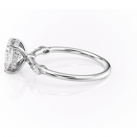 Inel de logodnă Gemina din aur Alb 14kt cu moissanite tăietură asscher – Pietre laterale rafinată pentru profil înalt | Personalizează și configurează gratuit online [5]