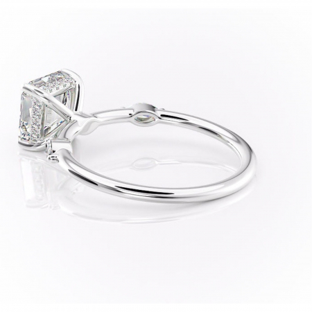 Inel de logodnă Gemina din aur Alb 14kt cu moissanite tăietură asscher – Pietre laterale rafinată pentru profil înalt | Personalizează și configurează gratuit online [4]