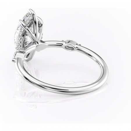 Inel de logodnă Gemina din aur Alb 14kt cu moissanite tăietură marquise – Pietre laterale rafinată pentru profil înalt | Personalizează și configurează gratuit online [3]