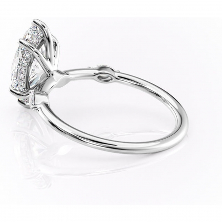 Inel de logodnă Gemina din aur Alb 14kt cu moissanite tăietură marquise – Pietre laterale rafinată pentru profil înalt | Personalizează și configurează gratuit online [4]