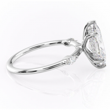 Inel de logodnă Gemina din aur Alb 14kt cu moissanite tăietură marquise – Pietre laterale rafinată pentru profil înalt | Personalizează și configurează gratuit online [1]
